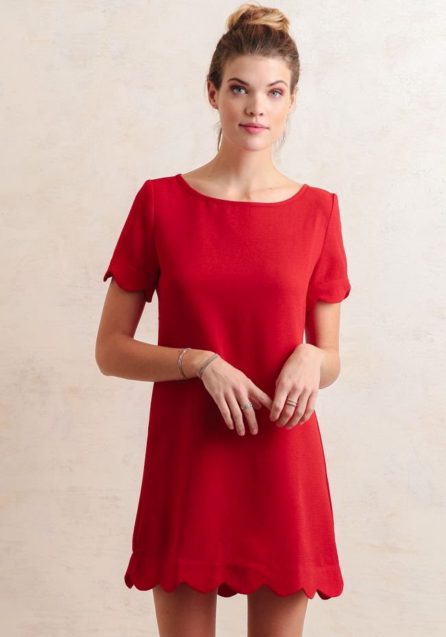 Pastel Carousel | Monday Must Haves | Valentine's Day | Ruche Scalloped Red Dress