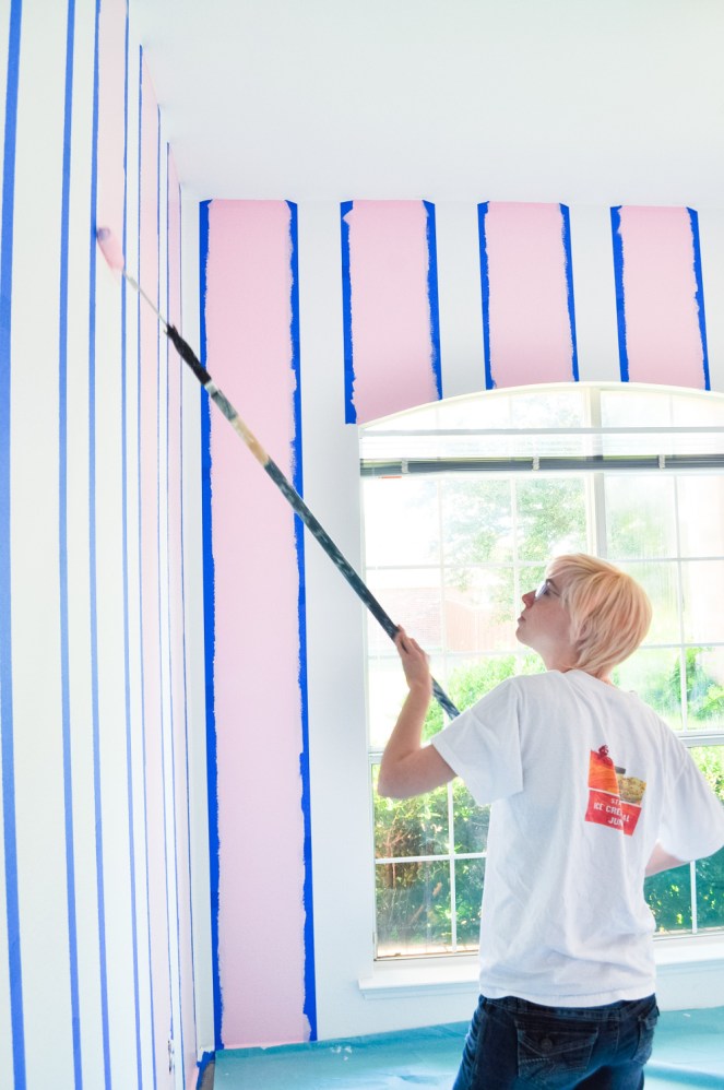 Pastel Carousel | Family | Home Renovation | DIY Pink Stripes